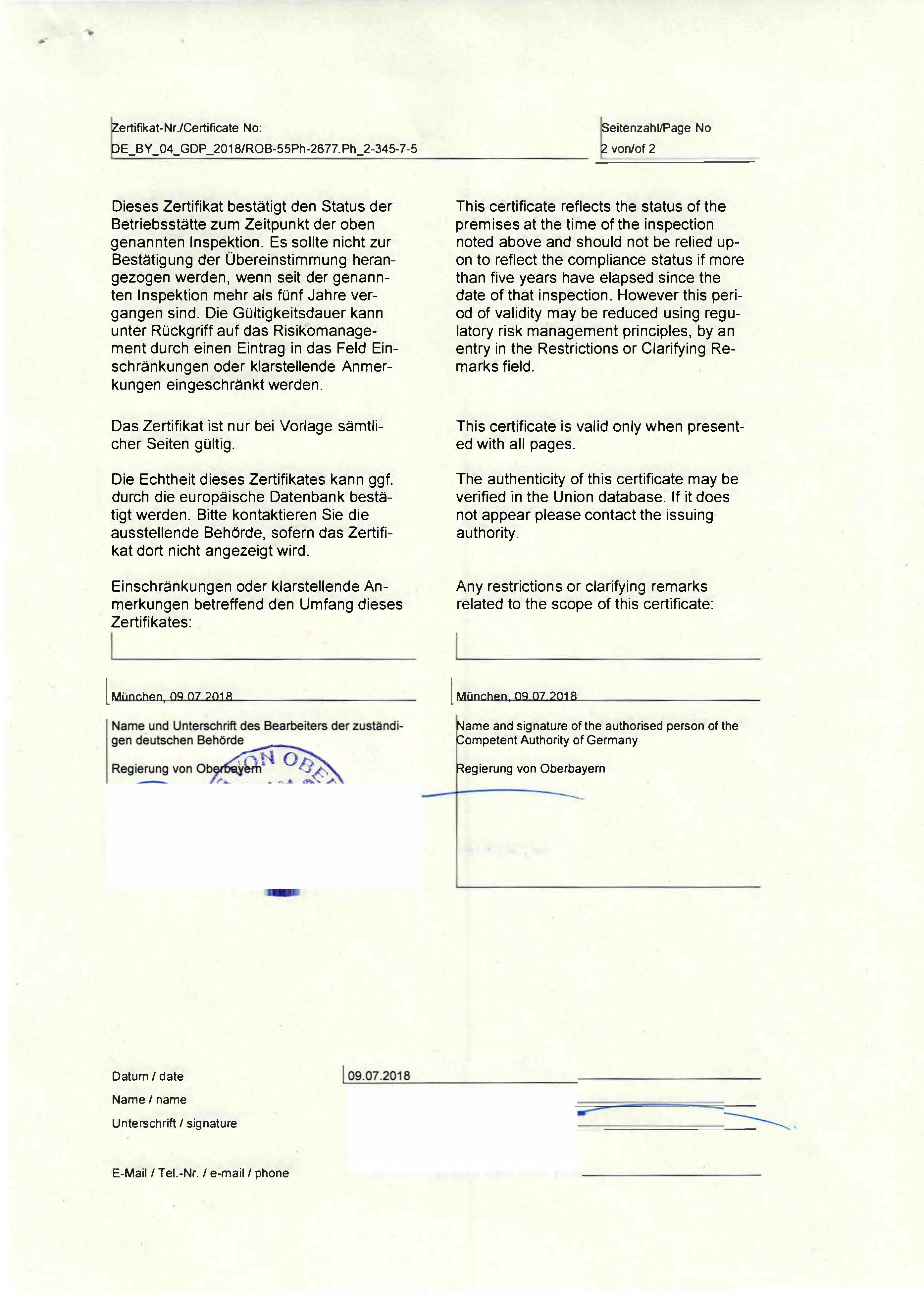 Großhandelslizenz GMP GDP Zertifikat Einfuhrerlaubnis MEDIZONE